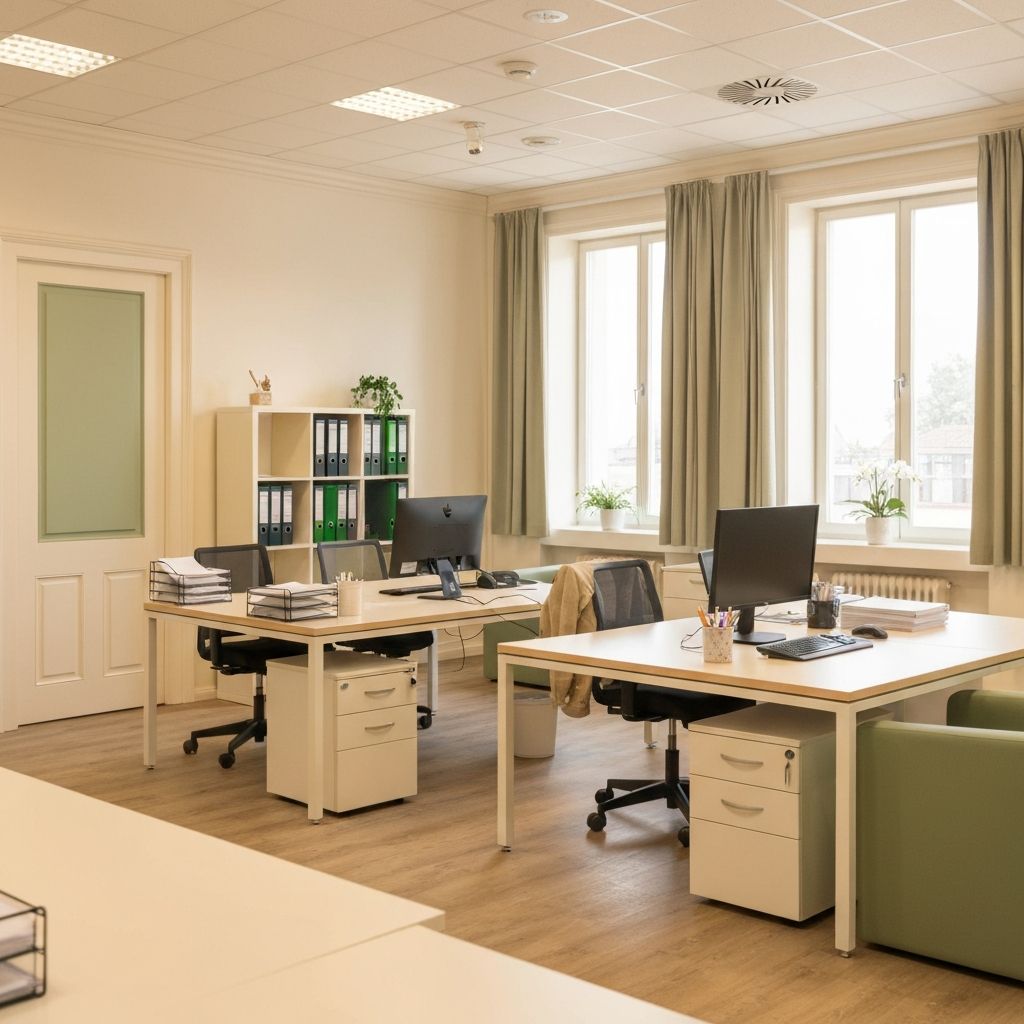 Professional greeting a family